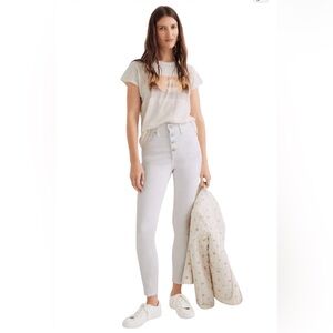 Madewell White High-Waisted Button-Fly Crop Jeans- Size 27 Tall (US 4)